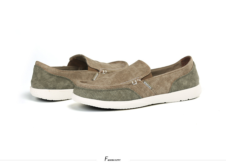 cross夏季帆布鞋男沃尔卢休闲鞋一脚蹬懒人鞋老北京布鞋男鞋透气