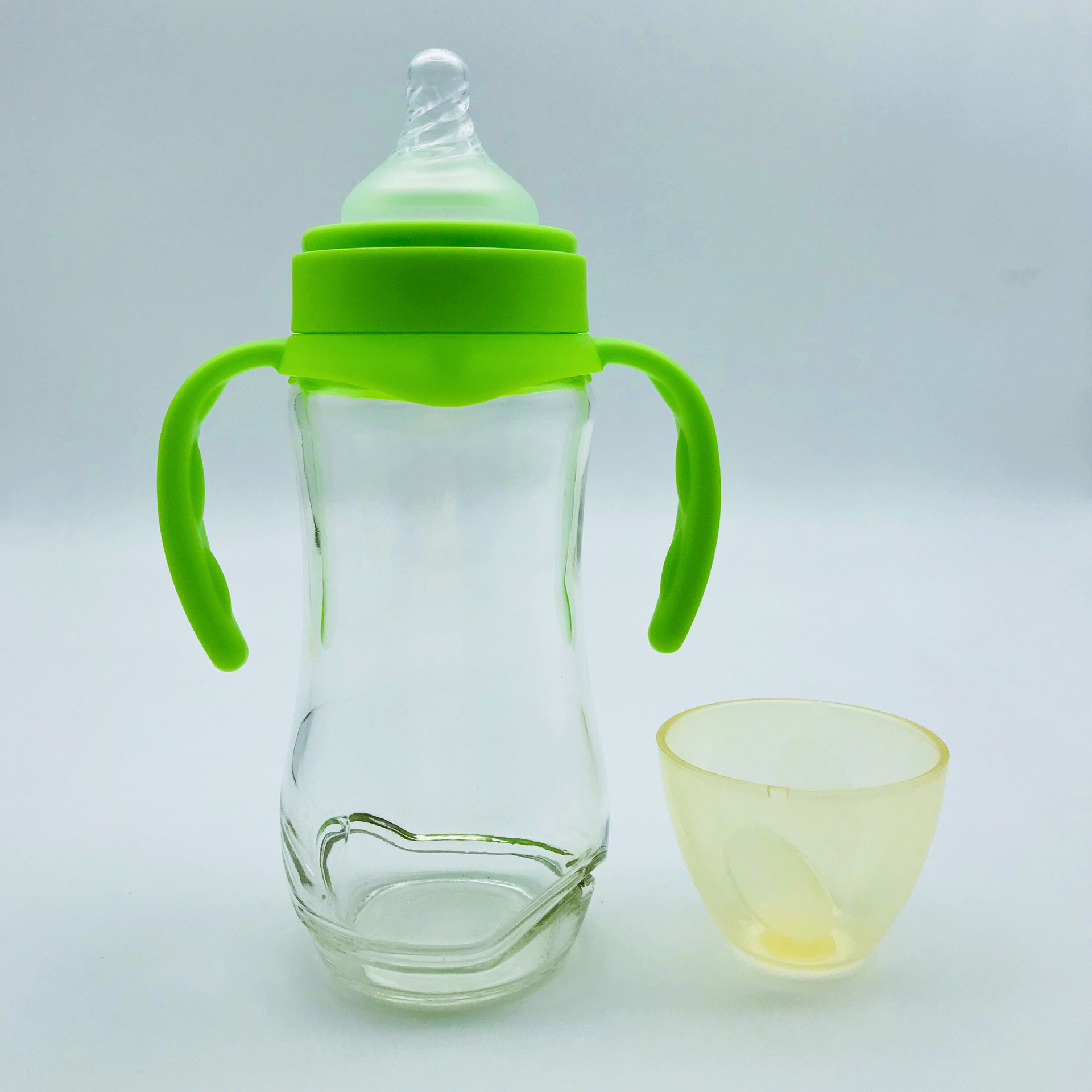 凹身小蛮腰 底部可配硅胶防摔玻璃奶瓶 高硼硅新生儿奶瓶定制
