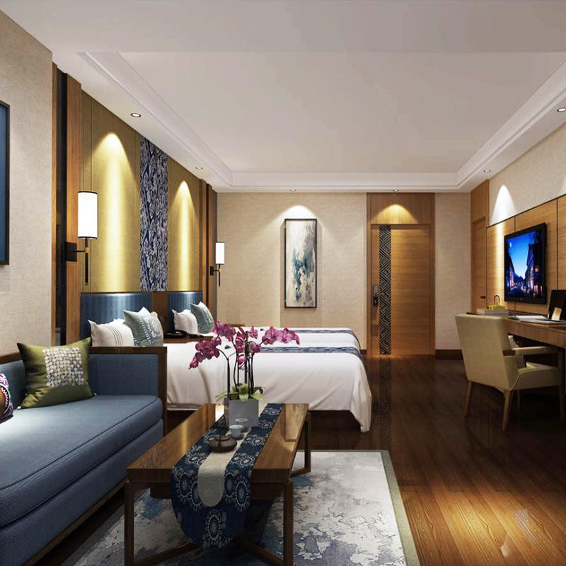 赢木之源新中式酒店宾馆会所别墅成套样板房工程家具厂家直销