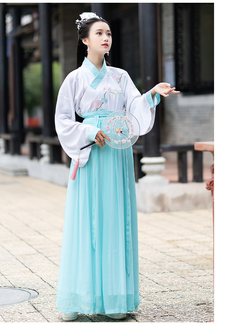 交领琵琶袖汉服日常服两件套(货号 rl1828)