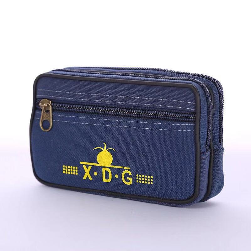 Factory Wholesale Men's Multi-Functional Mobile Phone Waist Bag Wear Belt Canvas Change Key Case Horizontal Leisure Wear-Resistant