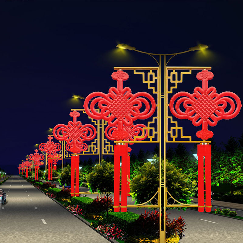 工程大号led中国结美化塑料中国结灯 景观亮化灯笼厂家直销