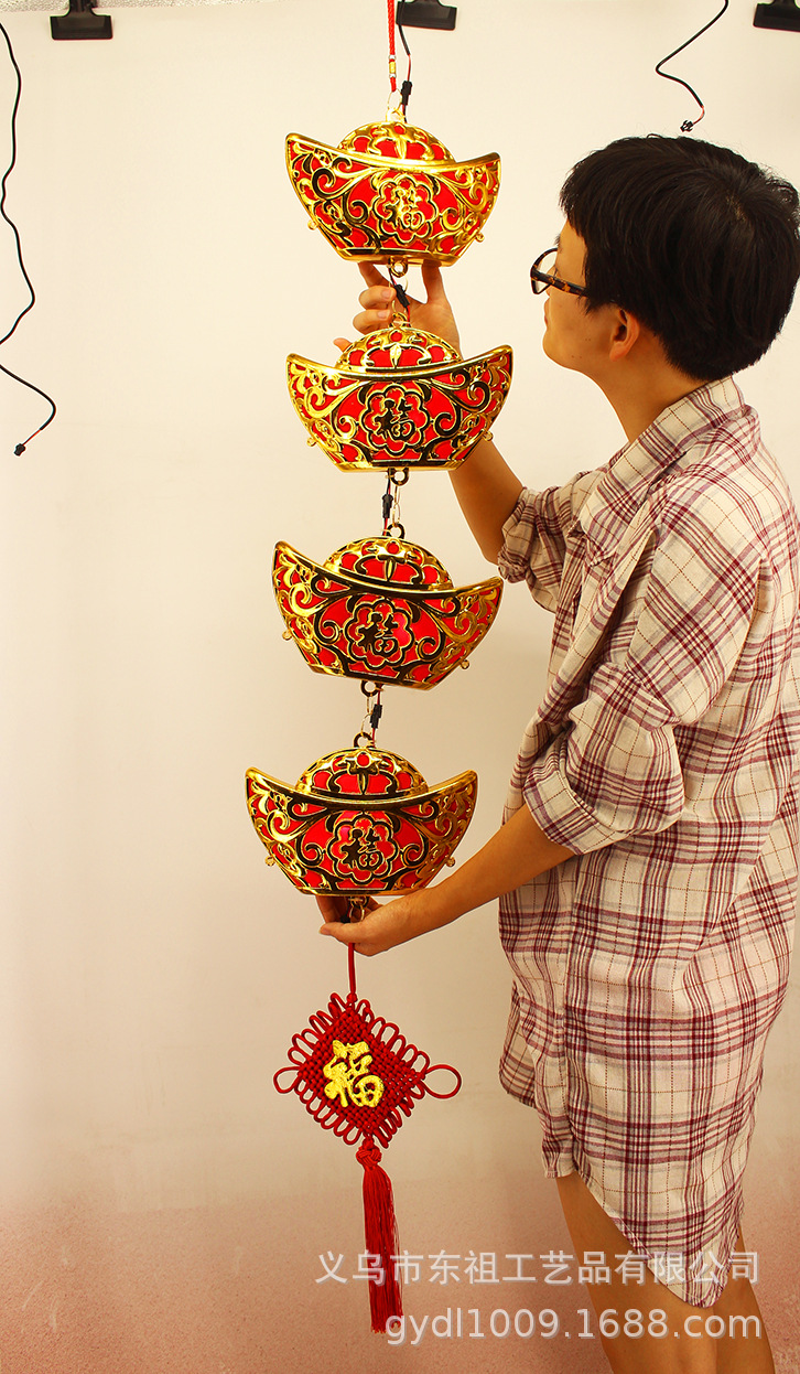 包邮 发光元宝串大双鞭炮串防水led插电发光门口阳台电视机墙装饰