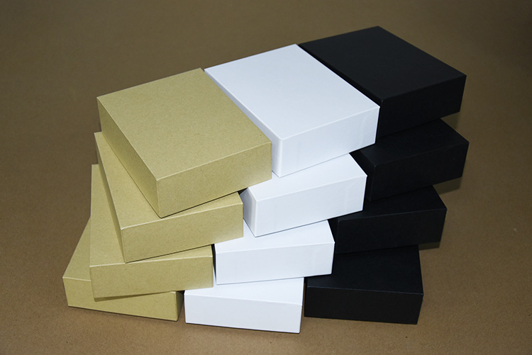 加硬通用包装盒黑色白色牛皮纸色天地盒上下盖精品手工盒便宜现货