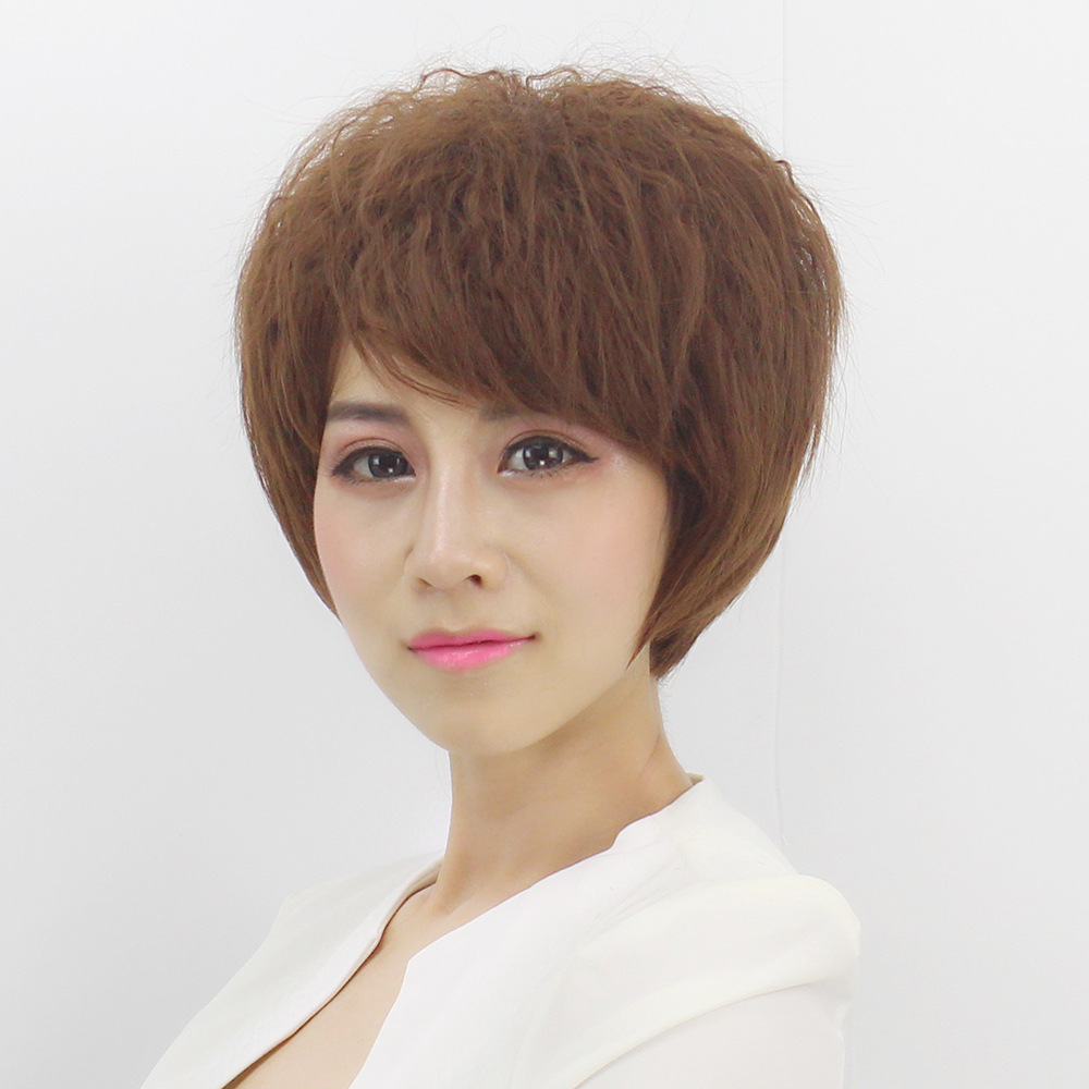 假发女短发 仿真发时尚玉米烫爆炸头蓬松透气逼真短卷发