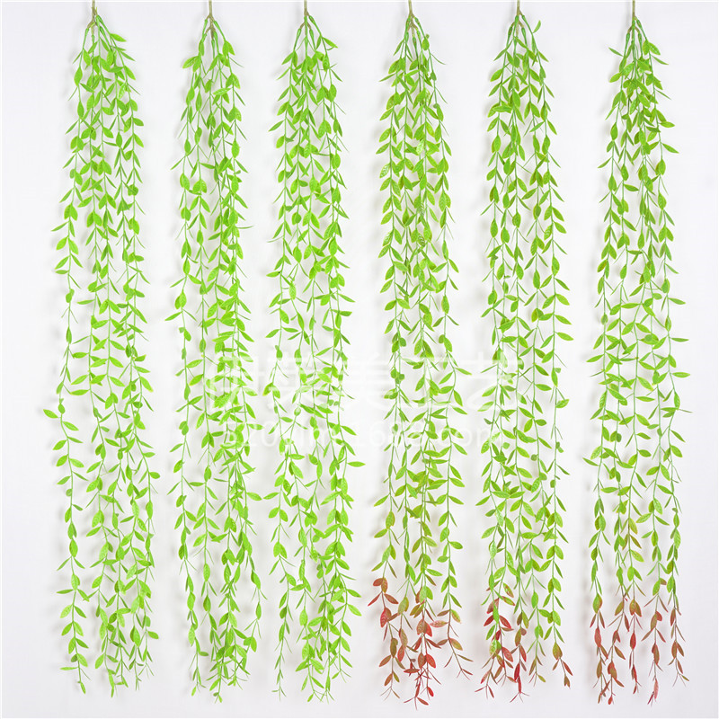 1米吊顶仿真垂柳壁挂 婚庆室内绿植装饰 仿真植物墙配饰柳条柳叶