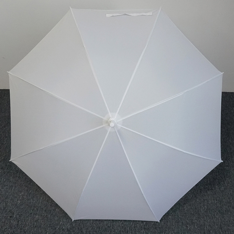 23"x8k直骨自动伞白色伞 diy手工艺品 广告伞 定制logo