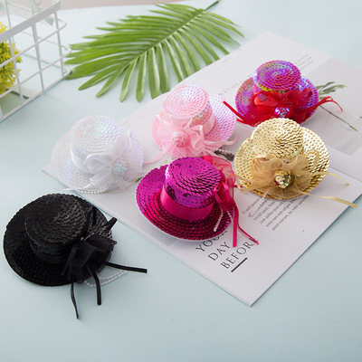 创意新款一字夹边夹帽子发饰夹发夹子粉色帽子女士卡头饰品批发