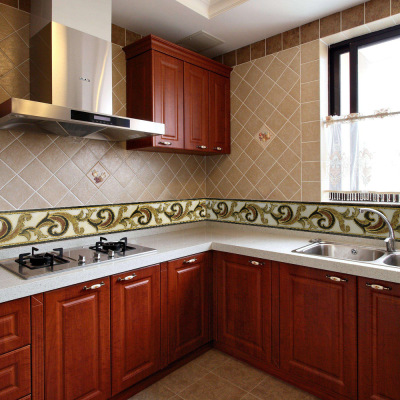 镀金仿金波导线贴装饰线条仿真瓷砖贴腰线贴纸卫生间厨房地脚线贴