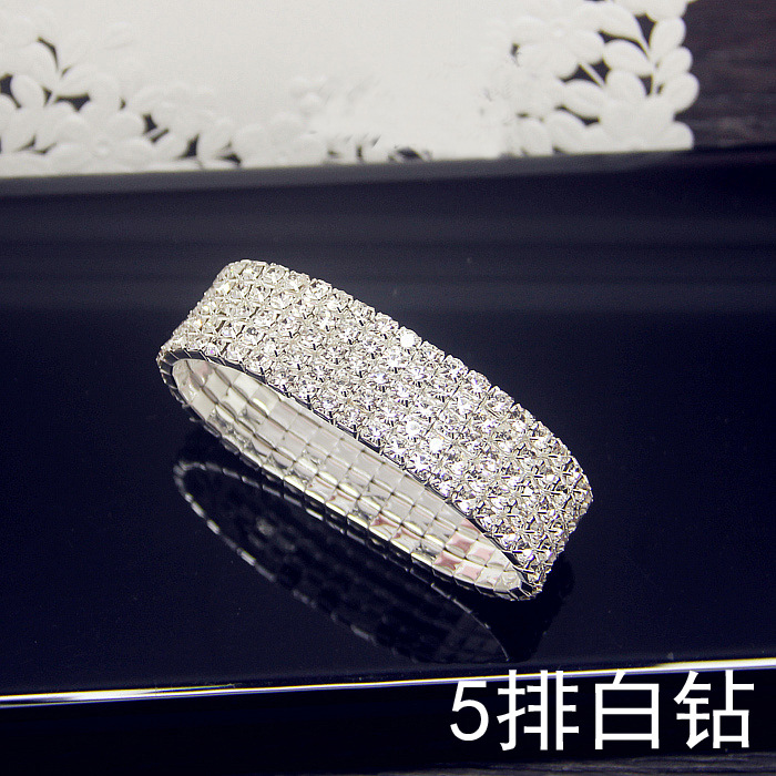 Factory Direct Supply Fashion Bridal Bracelet Rhinestone Bracelet Korean Style Sweet Commemorative Bracelet Ornament Wholesale