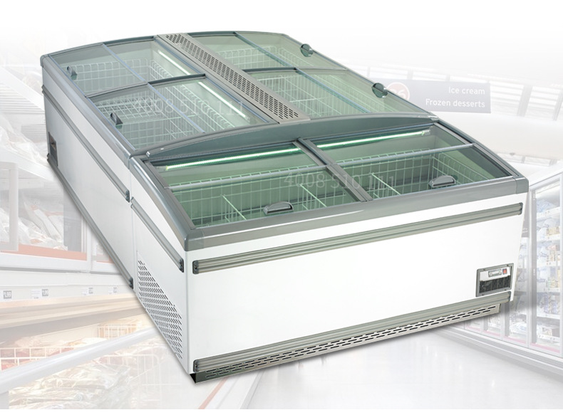 超市岛柜组合商用生鲜饺子速冻柜展示柜推拉门卧式冰柜冷柜急冻箱