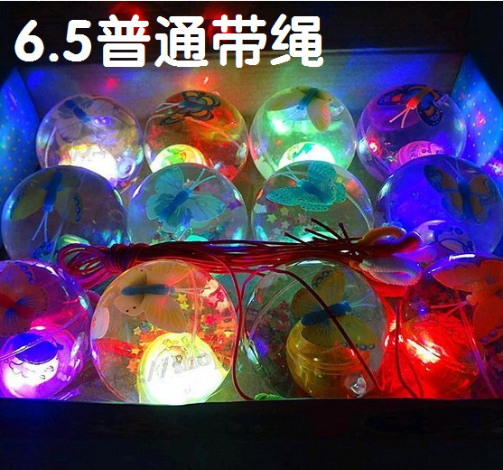 Flash Crystal Ball Luminous Elastic Ball Colorful Jumping Ball Flash Children's Toys Stall Supply Wholesale