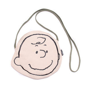 日本杂志款 童趣儿童包亲子包 查理布朗大头帆布袋斜挎包 b4197