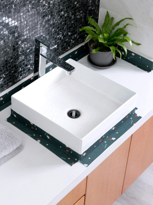 水槽贴 洗手台挡水条 自粘台面防水贴 厨房防水贴纸 卫生间浴室贴