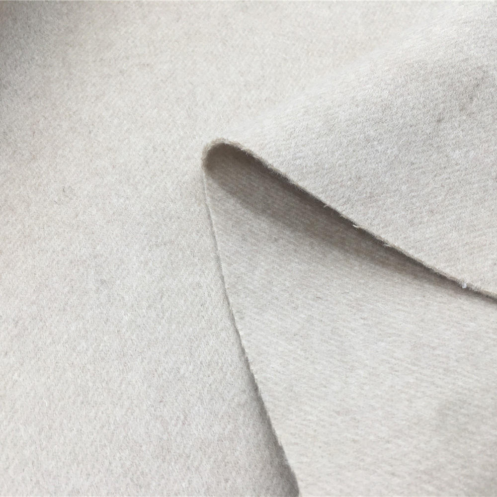 全毛双面斜纹面料 细斜纹双面羊绒布料 小斜纹大衣呢面料毛呢面料