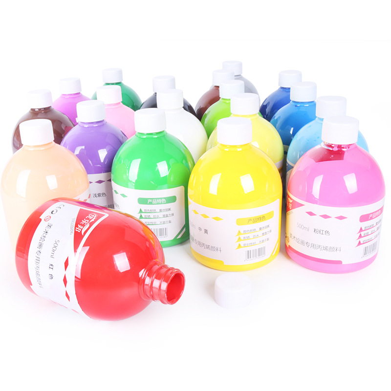 丙烯颜料500ml 初学者24色丙稀画手绘墙绘diy涂鸦石头画彩绘颜料