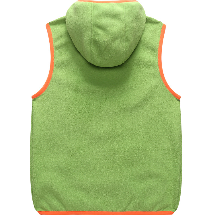 儿童马甲女童摇粒绒马夹春秋冬装新款宝宝拉链开衫男童双色背心