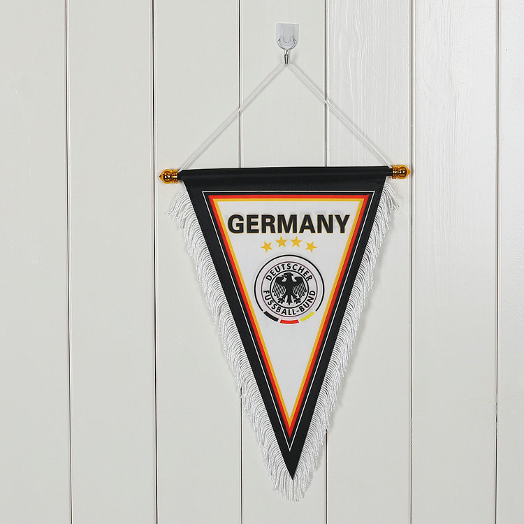 世界杯足球挂旗巴西队三角涤纶交换旗队旗定制俱乐部活动旗