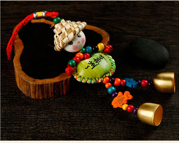 批发草帽人风铃纳西家居田园酒吧挂饰门饰东巴皮人草帽人风铃