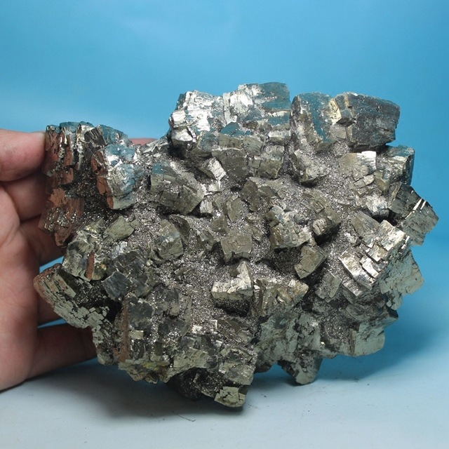 天然黄铁矿黄铜矿石摆件 原石摆件