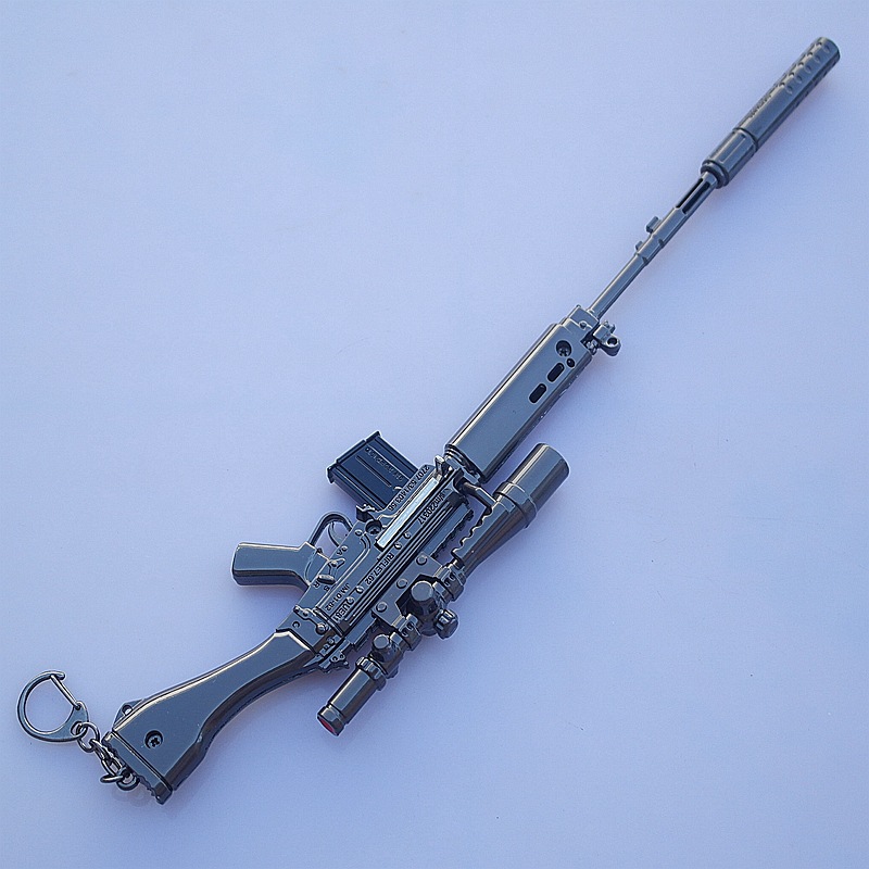 绝地大逃杀吃鸡武器slr狙击步枪模型合金大号可拉动玩具一件代发