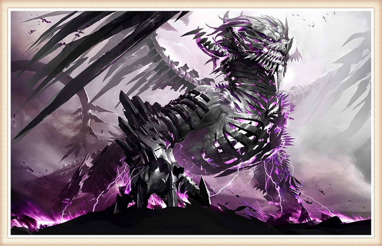 diy机械龙紫2.5mm方钻满钻石画家居挂画装饰5d工艺品外贸跨境爆款