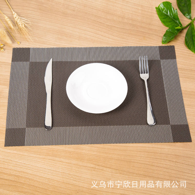 Ningxin Placemat PVC Western-Style Placemat Teslin Single Frame Heat Proof Mat Hotel Family Disposable Dining Table Cushion Exclusive for Cross-Border