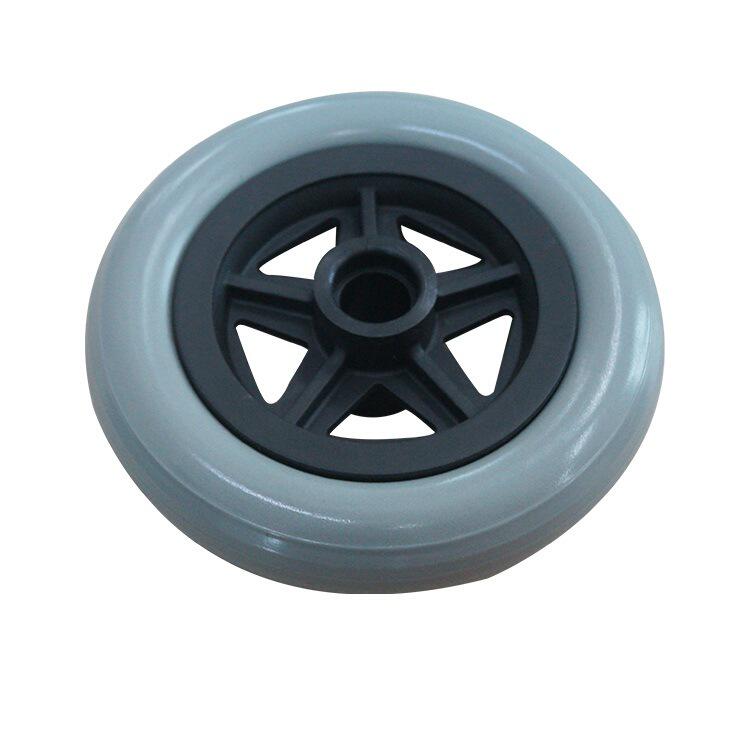 轮椅配件电动轮椅pu脚轮6寸小轮胎 实心塑胶前轮脚轮五金塑胶制品