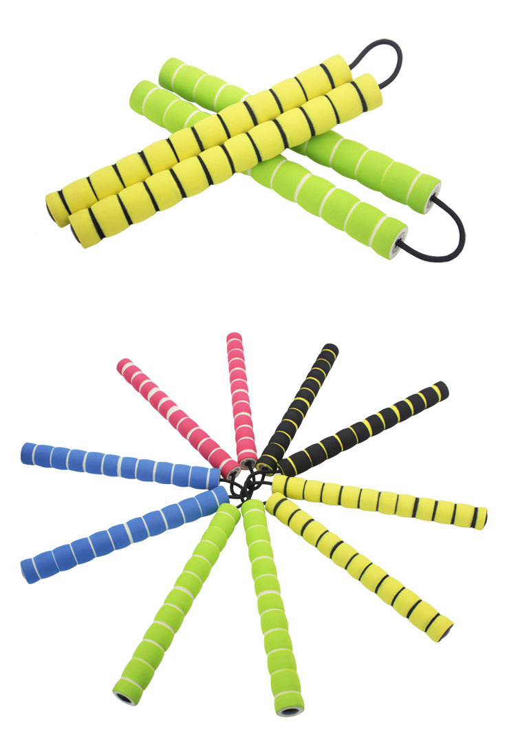 批发海绵儿童双节棍体育用品武术用品跆拳道表演练习毛毛虫双截棍