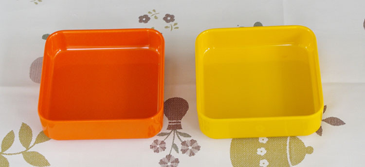 仿瓷美耐皿a5密胺餐具5寸方盒直边方盘配菜盒批发定制印标logo