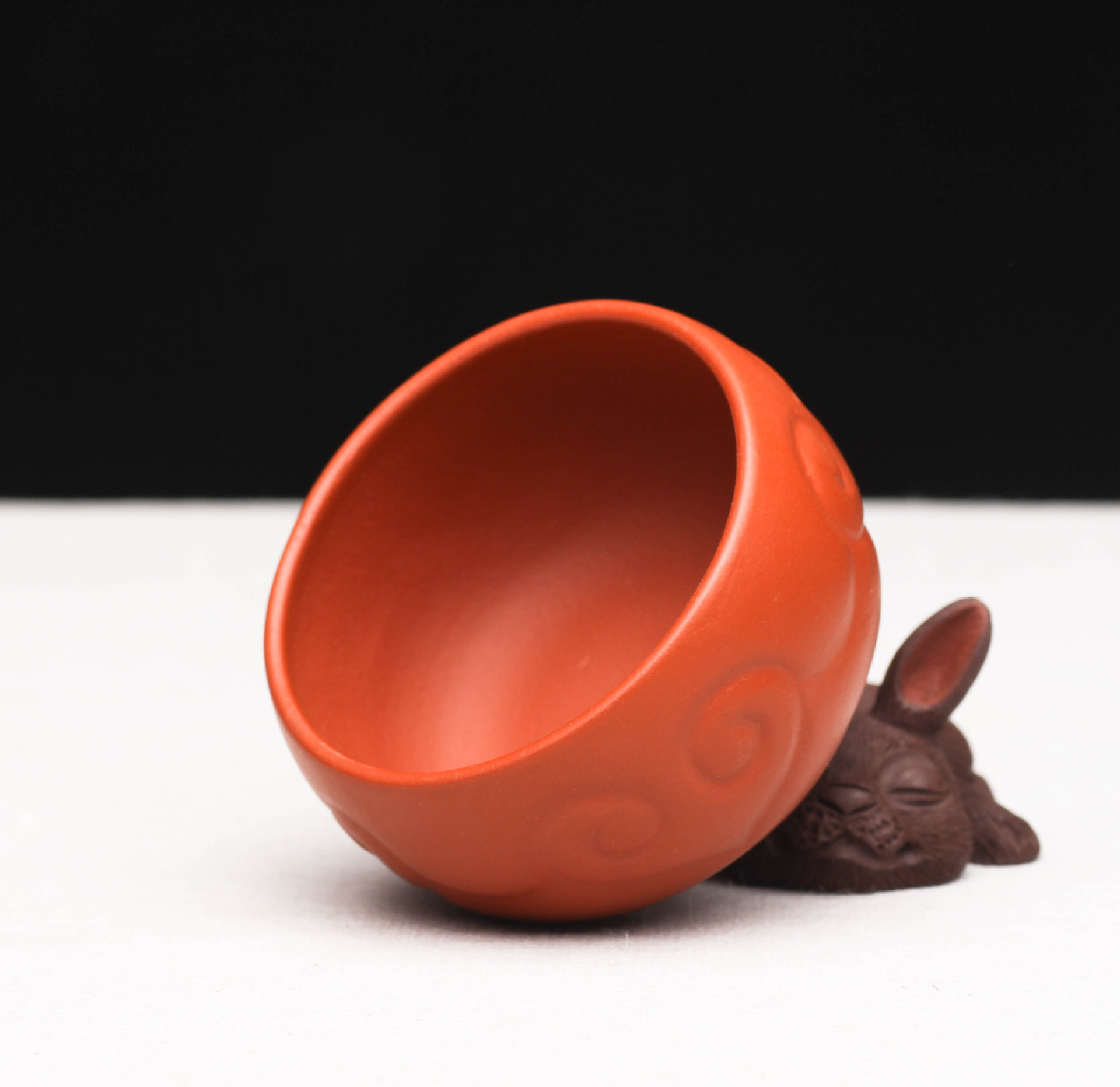 批发宜兴原矿紫砂茶具朱泥大红袍如意品茗杯小口杯茶碗配壶小杯子