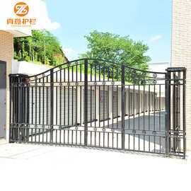 小区公园大门锻打庭院防盗门专业设计定做铁艺大门锻造门庭院
