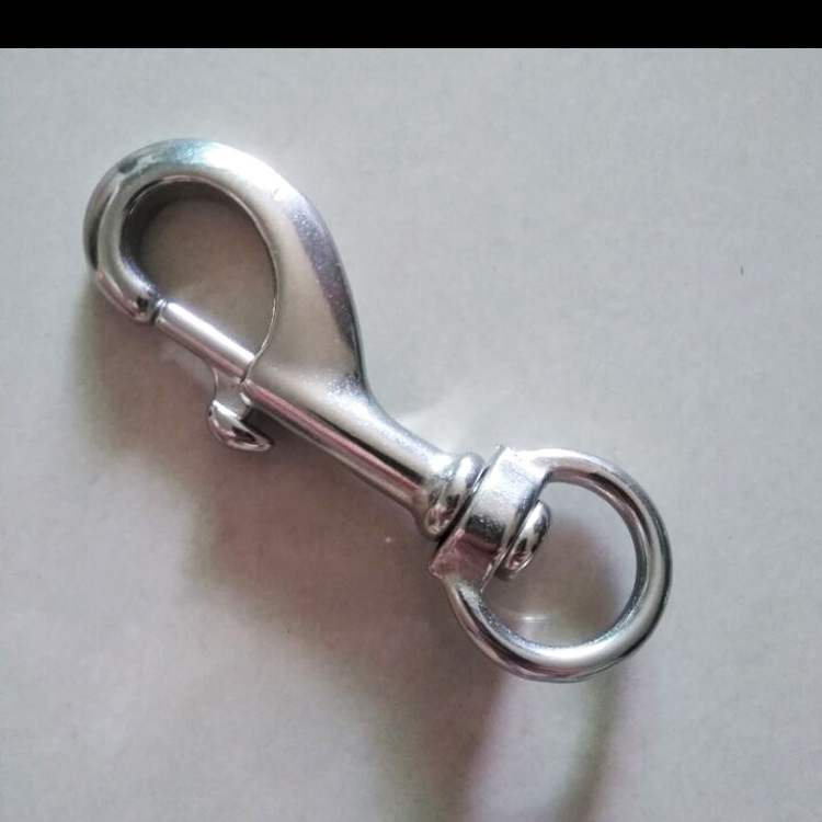 厂家直销316不锈钢弹簧单头钩 圆底旋转挂钩 宠物配件 户外用品