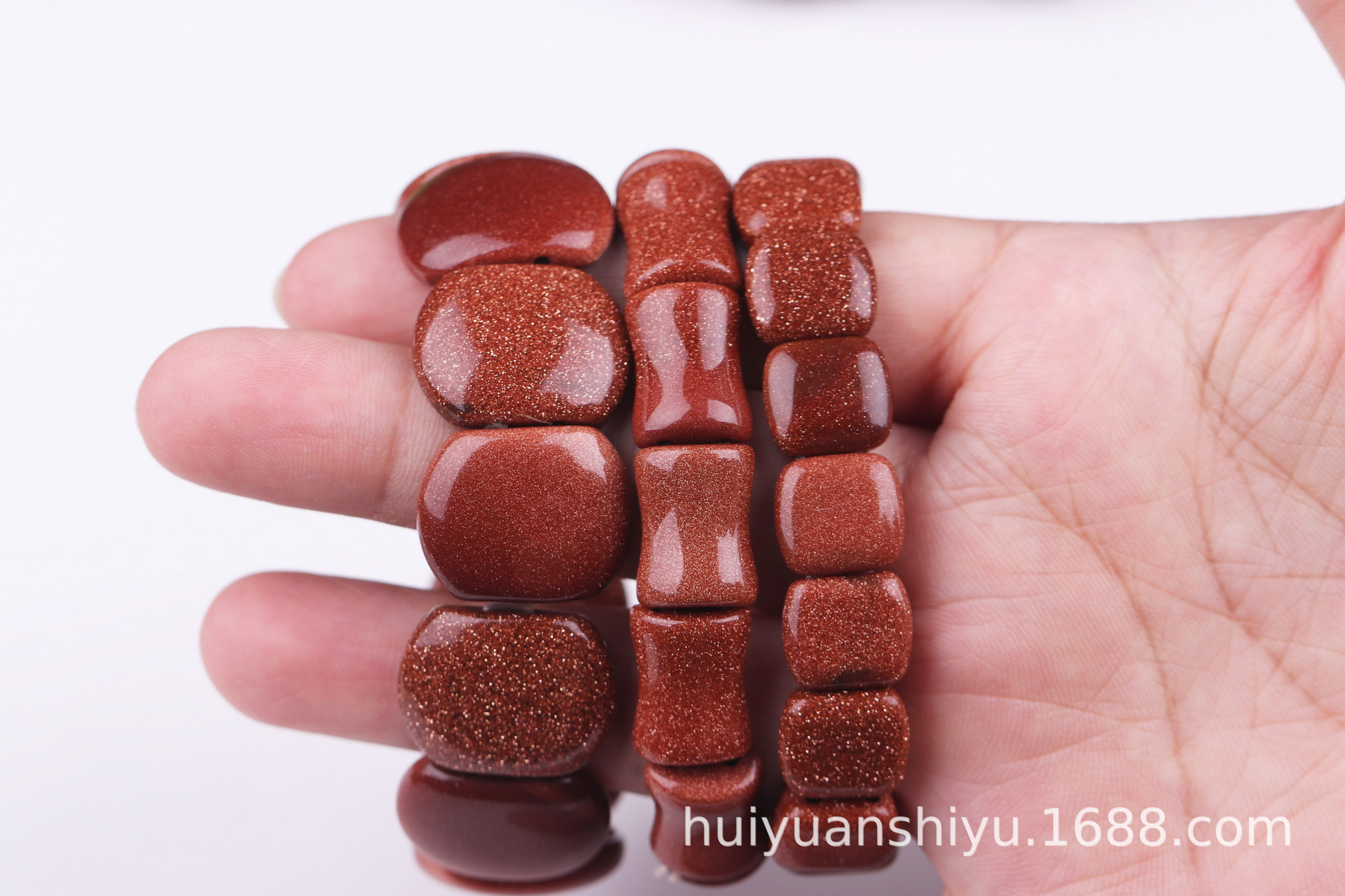 正品红色金沙石手排手链蓝砂石手串男女款手牌