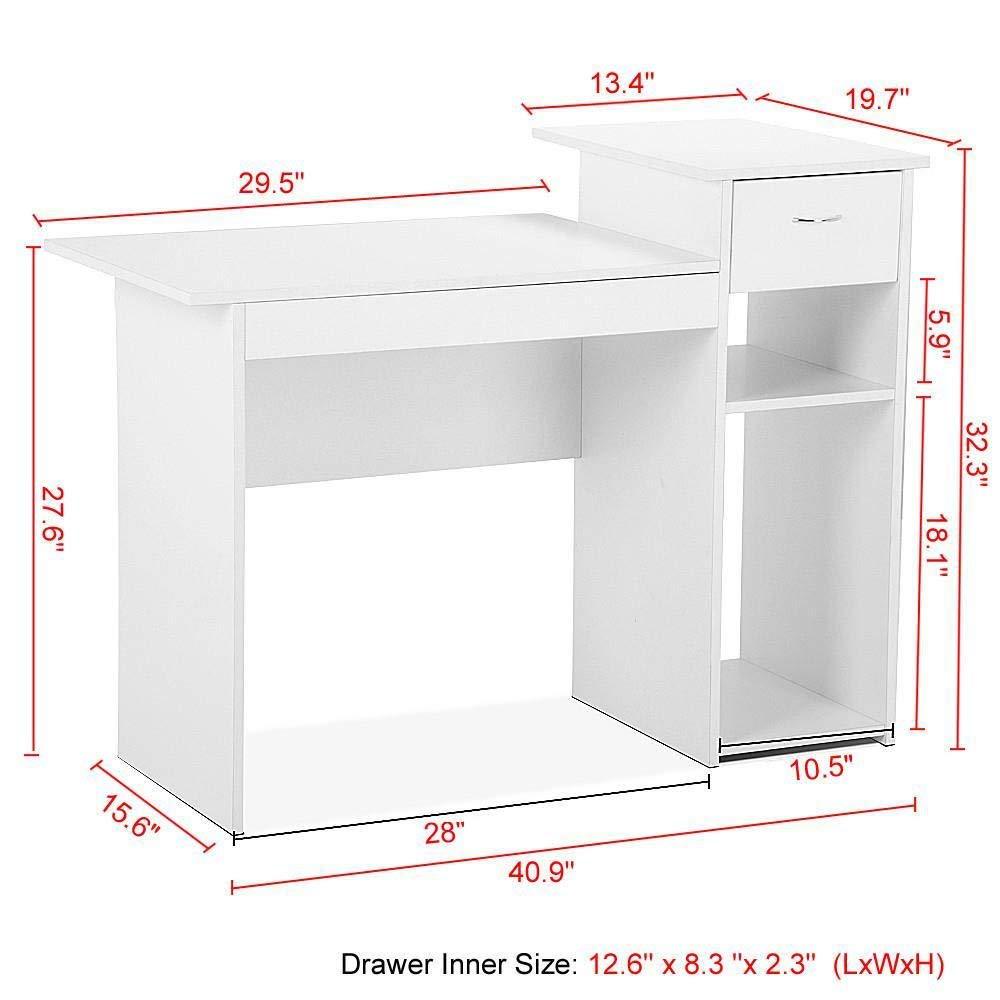 多功能木质电脑桌带键盘抽屉储物架 简约时尚办公桌