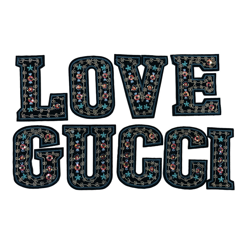 电脑绣花字母布贴 刺绣服装包包鞋帽配饰 袜子裤子鞋子衣服装饰贴