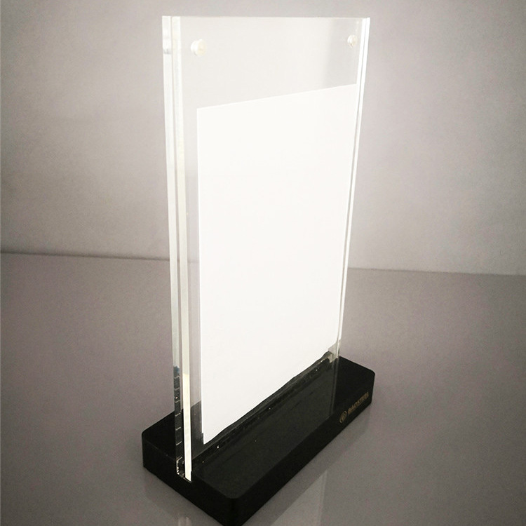 工厂定制生产亚克力立牌 黑色底座 夹纸立牌 饭店桌面菜单牌加工