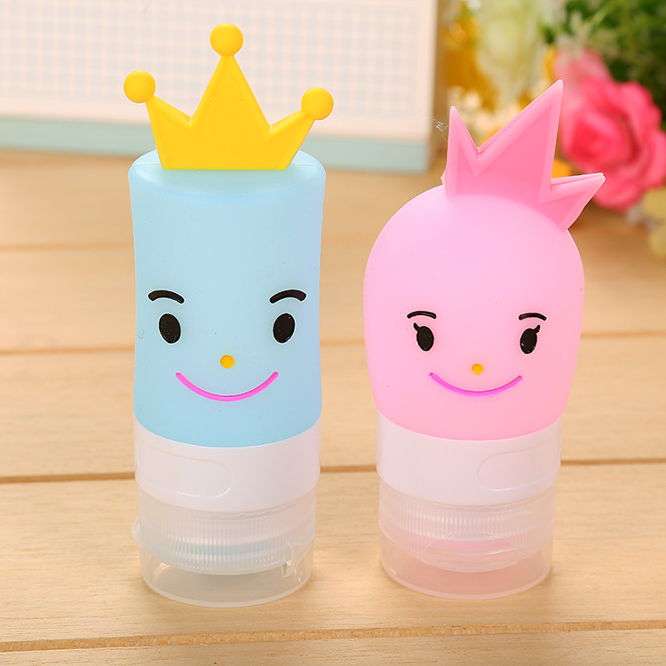 王子公主情侣分装瓶按压式硅胶乳液瓶30ml旅行便携分装瓶