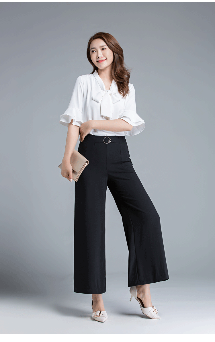 舞动全城2018春季新款大甩裤高腰清凉韩版休闲裤子女黑色大码显瘦