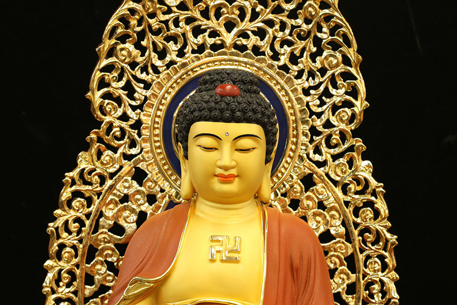 佛教西方三圣佛像铜像台湾站西方三圣法像观音大势至阿弥陀佛