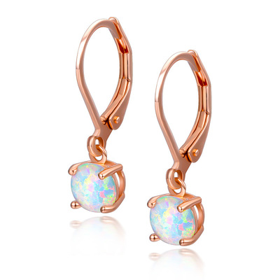 伊诺珠宝欧美外贸耳饰澳宝欧珀opal镶钻耳钉耳坠耳环耳钩e243-rw