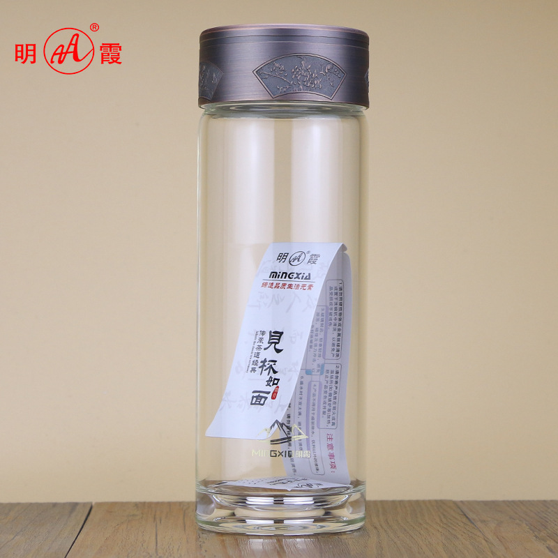正品明霞mx3141单层玻璃杯茶杯杯子密封防漏广告杯定制厂价印字lo