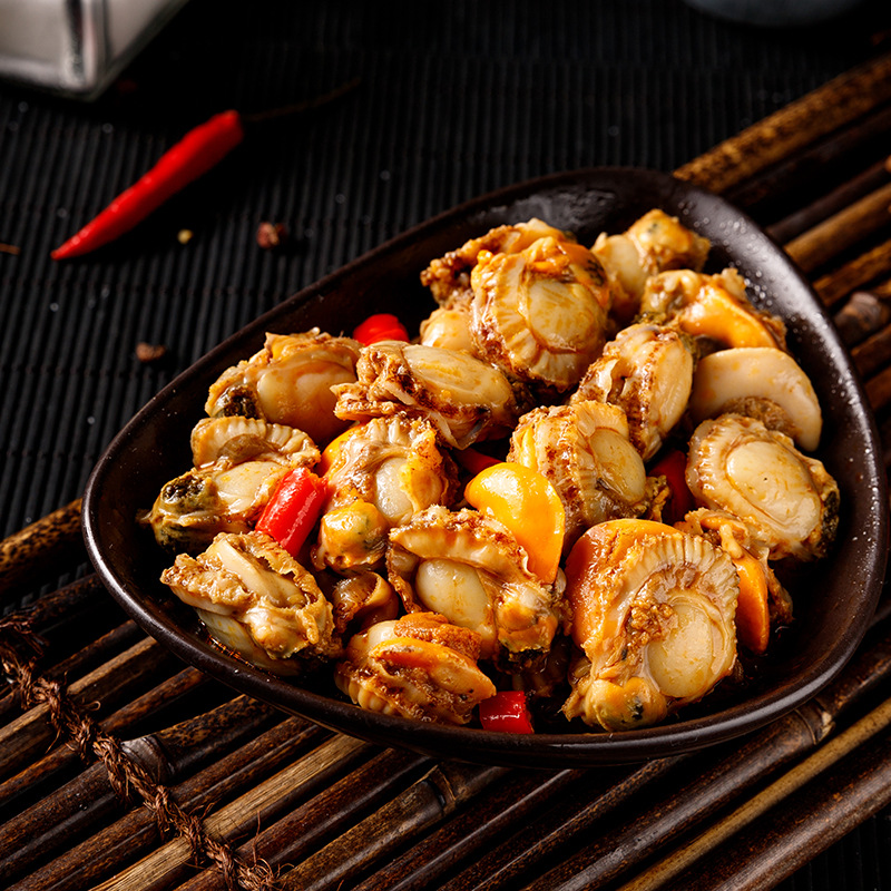 鲜香辣扇贝肉麻辣海鲜熟食即食去壳扇贝肉下酒菜零食扇贝厂家直供