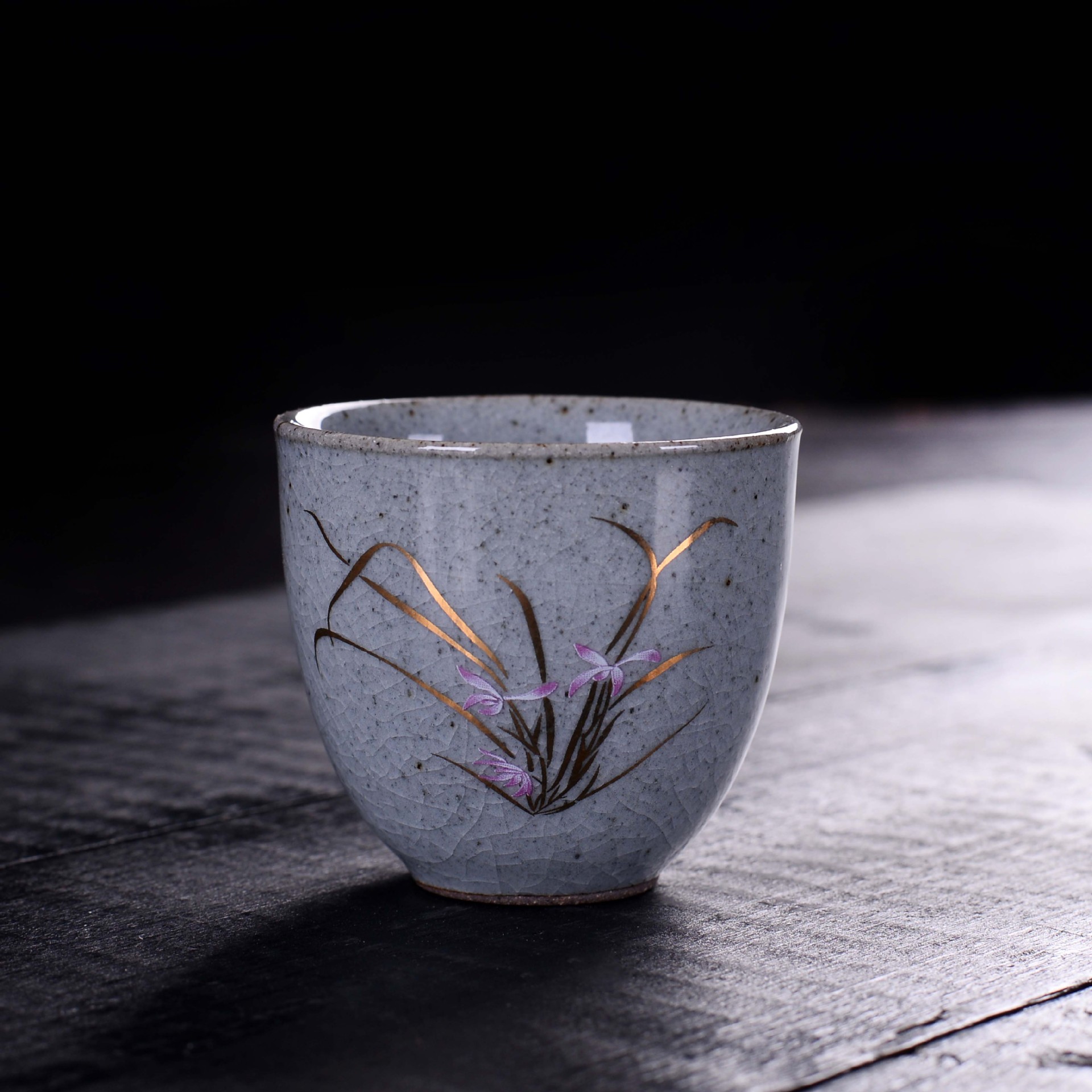 开片釉陶瓷茶杯创意功夫茶具小茶碗单杯子批发复古博彩陶土品茗杯