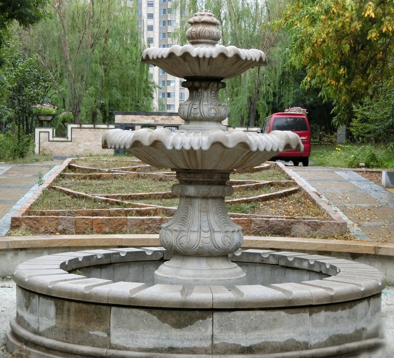 大型 石雕景观双层喷泉雕刻 花岗岩石材跌水钵 定制款式 fpqs-747