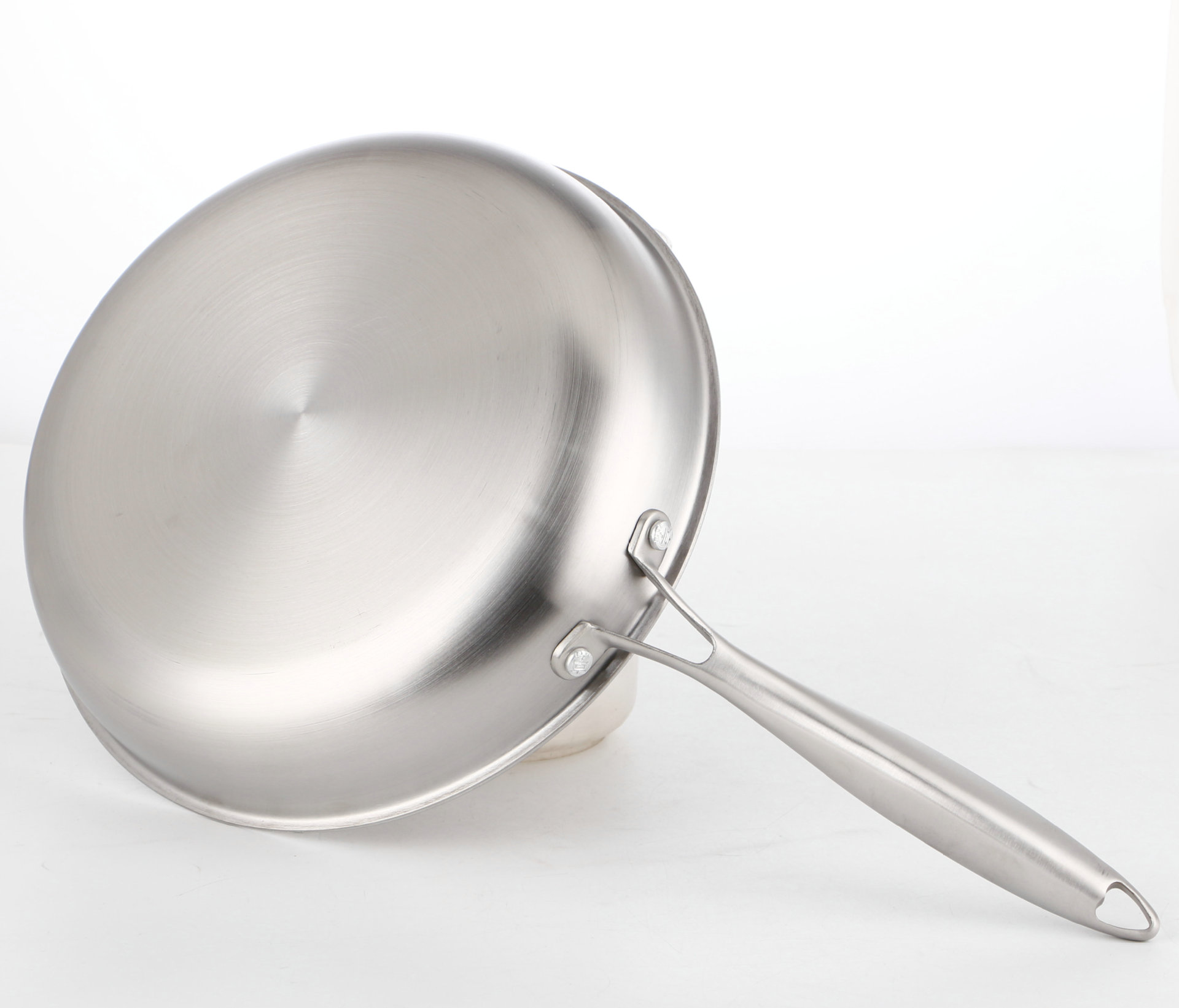 28cm蜂窝平底煎锅批发 无涂层炒菜锅家用平底锅定制 不锈钢锅炒锅