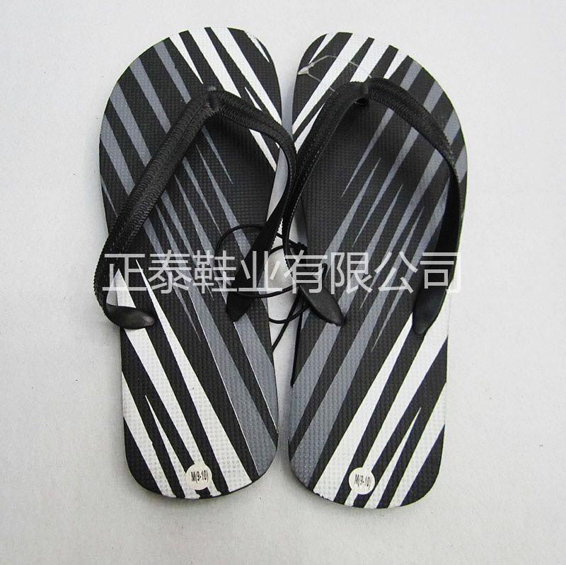 factory customized black boys diagonal stripe pattern flip-flops home casual outdoor pe flip-flops summer