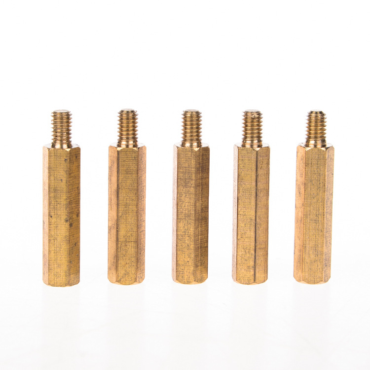 铜柱m3六角铜柱机箱螺丝钉单通螺母柱主板支撑柱隔离柱单头铜螺柱