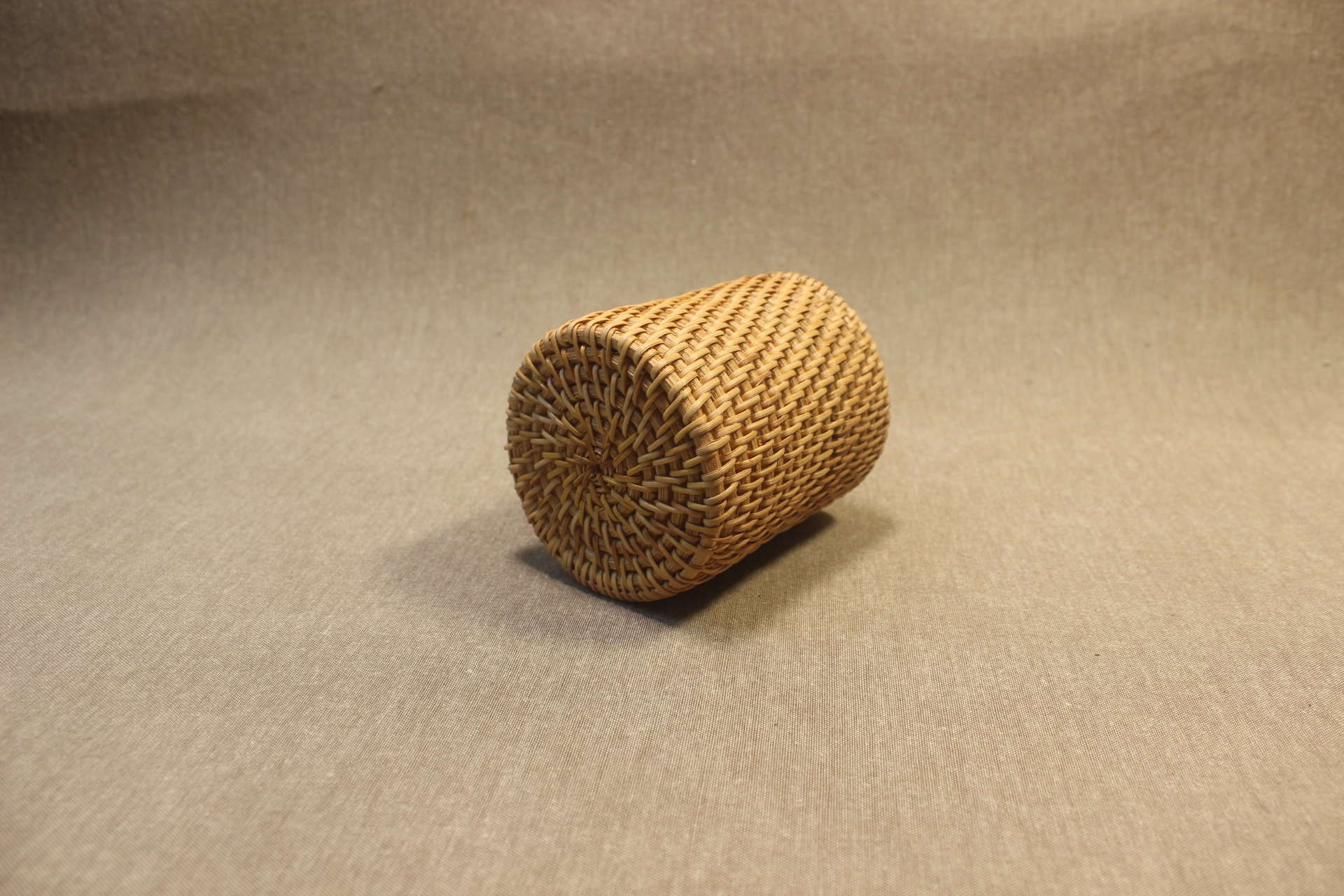 七月七秋藤编笔筒 杯笼藤制工艺品编织茶道配件六君子