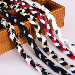 厂家批发三股编织绳 diy手工编织口袋抽绳裤绳 彩色袋子束口帽绳